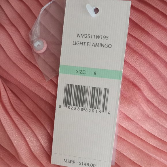 Nanette Lepore Women's Smocked Waist Midi Dress Size 8 Shimmery Pink Lined - Picture 11 of 11